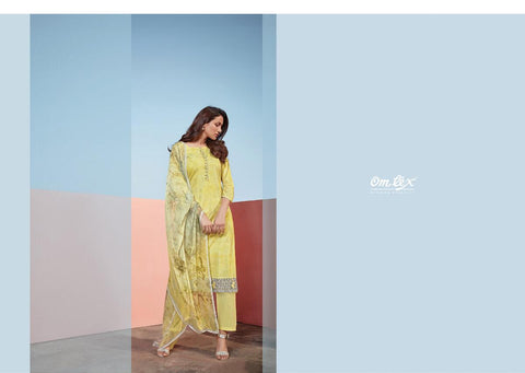 OMTEX AMBER LAWN COTTON DIGITAL PRINT SUIT WITH WORK