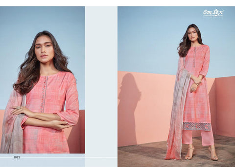 OMTEX AMBER LAWN COTTON DIGITAL PRINT SUIT WITH WORK