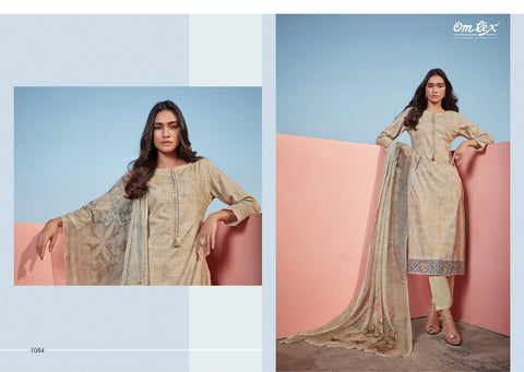 OMTEX AMBER LAWN COTTON DIGITAL PRINT SUIT WITH WORK