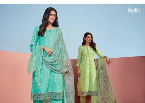 OMTEX AMBER LAWN COTTON DIGITAL PRINT SUIT WITH WORK