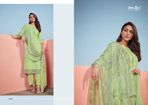 OMTEX AMBER LAWN COTTON DIGITAL PRINT SUIT WITH WORK