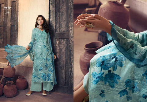 Omtex Presents Bloom Bliss Cotton Printed Embroidery Work Fancy Designer Salwar Kameez