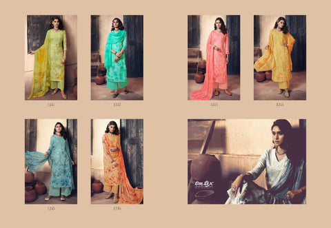 Omtex Presents Bloom Bliss Cotton Printed Embroidery Work Fancy Designer Salwar Kameez