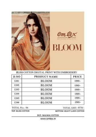 Omtex Presents Bloom Bliss Cotton Printed Embroidery Work Fancy Designer Salwar Kameez