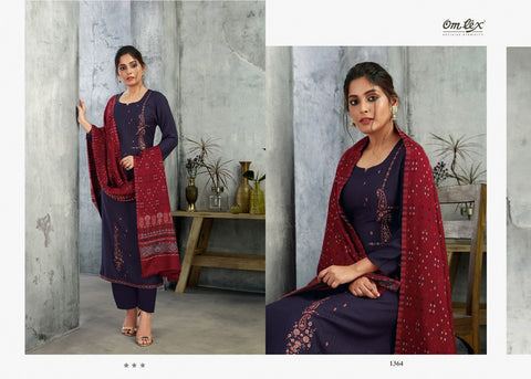 Omtex Presents Garnet Pure Pashmina Printed Fancy Designer Salwar Kameez