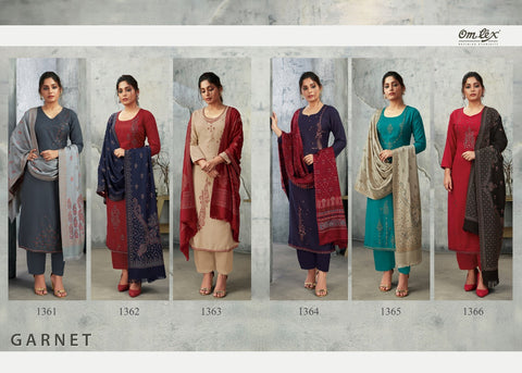 Omtex Presents Garnet Pure Pashmina Printed Fancy Designer Salwar Kameez