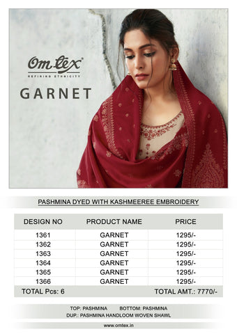 Omtex Presents Garnet Pure Pashmina Printed Fancy Designer Salwar Kameez
