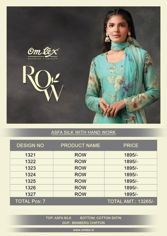 Omtex Presents Row Asfa Silk Fancy Designer Salwar Kameez