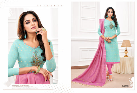 KAPIL TRENDZ BRINGS ORANGE BANARASI JACQUARD BUTTI WITH HANDWORK