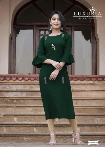 LUXURIA RAYON EMBROIDERY OCEAN VOL 3 FANCY KURTIS