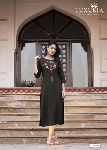 LUXURIA RAYON EMBROIDERY OCEAN VOL 3 FANCY KURTIS