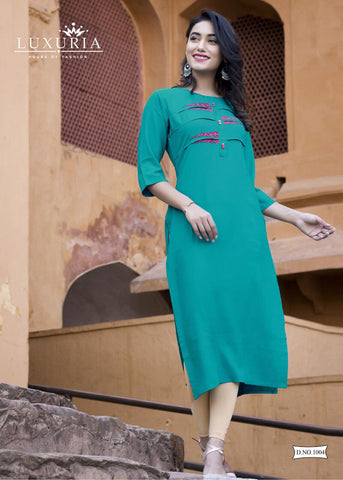 LUXURIA RAYON EMBROIDERY OCEAN VOL 3 FANCY KURTIS