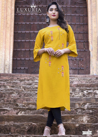 LUXURIA RAYON EMBROIDERY OCEAN VOL 3 FANCY KURTIS