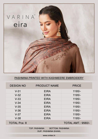 Omtex Varina Presents Eira Pashmina Printed Embroidery Work Fancy Designer Salwar Kameez