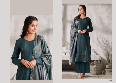 Omtex Varina Presents Eira Pashmina Printed Embroidery Work Fancy Designer Salwar Kameez