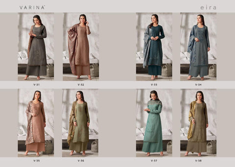 Omtex Varina Presents Eira Pashmina Printed Embroidery Work Fancy Designer Salwar Kameez