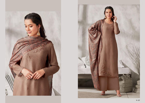 Omtex Varina Presents Eira Pashmina Printed Embroidery Work Fancy Designer Salwar Kameez