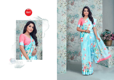 Apple Saree Launched Oregano Organza Printed Fancy Designer Sarees
