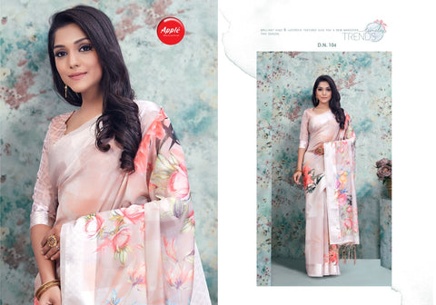Apple Saree Launched Oregano Organza Printed Fancy Designer Sarees