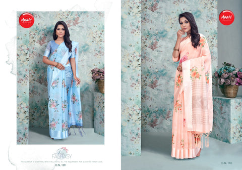 Apple Saree Launched Oregano Organza Printed Fancy Designer Sarees