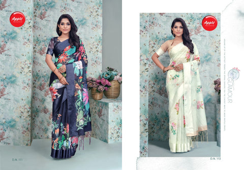 Apple Saree Launched Oregano Organza Printed Fancy Designer Sarees