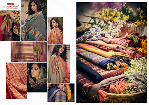 Shahnaz Arts Presents Panihari Pashmina Embroidery Work Fancy Designer Salwar Suits