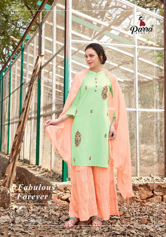Parra Studio Shehnaz Pure Viscose Stylish Designer Kurti Collection With Sarara