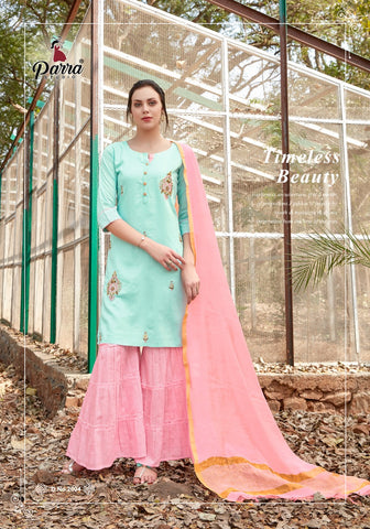 Paara Studio Presents Shehnaz Viscose Fancy Designer Kurtis With Sarara