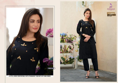 Poonam Designer Presents Darlim Jam Silk Cotton Casual Wear Kurtis Collection