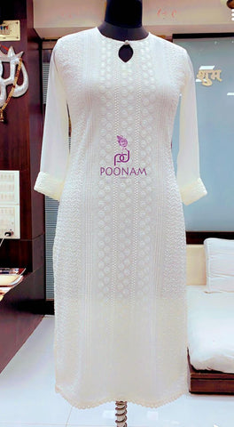 Poonam Designer Presents Mannat Georgette Fancy Designer Kurtis Collection