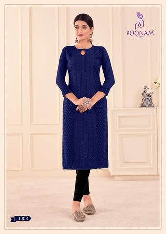 Poonam Designer Presents Mannat Georgette Fancy Designer Kurtis Collection