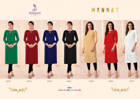 Poonam Designer Presents Mannat Georgette Fancy Designer Kurtis Collection