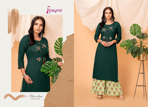 Psyna Launched Palazzo House Vol 10 Rayon Designer Kurtis Collection