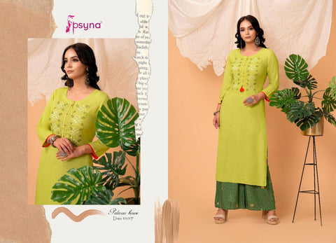 Psyna Launched Palazzo House Vol 10 Rayon Designer Kurtis Collection