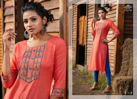 Psyna Presents Paris Rayon Fancy Designer Kurtis Collection