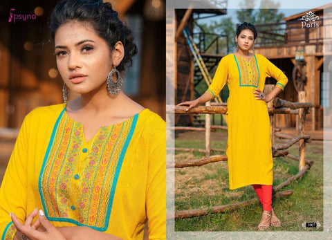 Psyna Presents Paris Rayon Fancy Designer Kurtis Collection