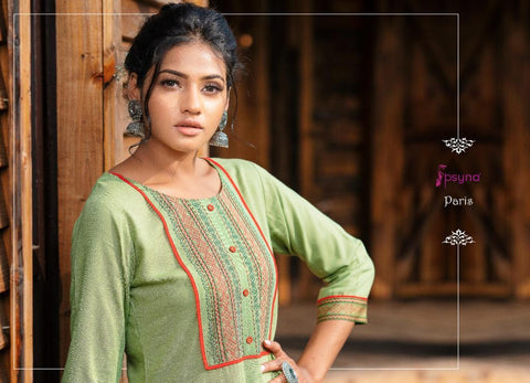 Psyna Presents Paris Rayon Fancy Designer Kurtis Collection
