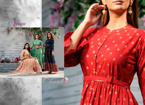 Psyna Presents Phool Vol 3 Cambric Cotton Printed Casual Wear Kurtis Collection