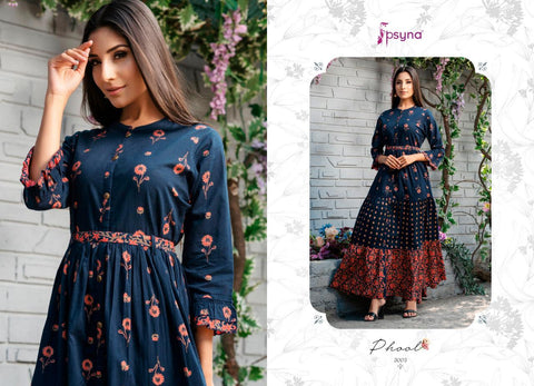Psyna Presents Phool Vol 3 Cambric Cotton Printed Casual Wear Kurtis Collection