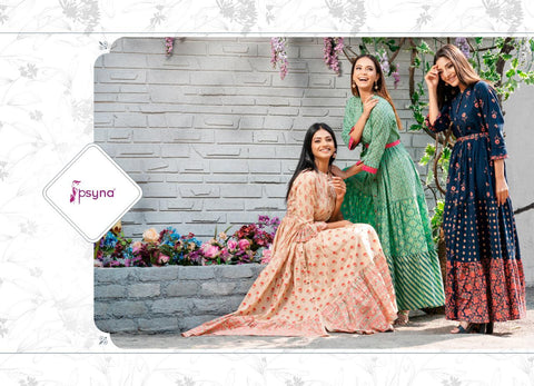 Psyna Presents Phool Vol 3 Cambric Cotton Printed Casual Wear Kurtis Collection