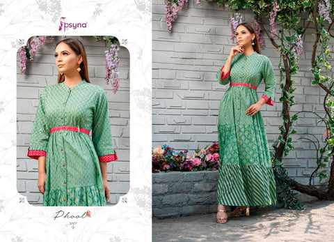 Psyna Presents Phool Vol 3 Cambric Cotton Printed Casual Wear Kurtis Collection
