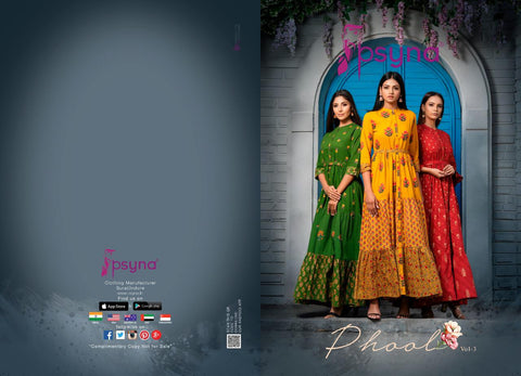 Psyna Presents Phool Vol 3 Cambric Cotton Printed Casual Wear Kurtis Collection