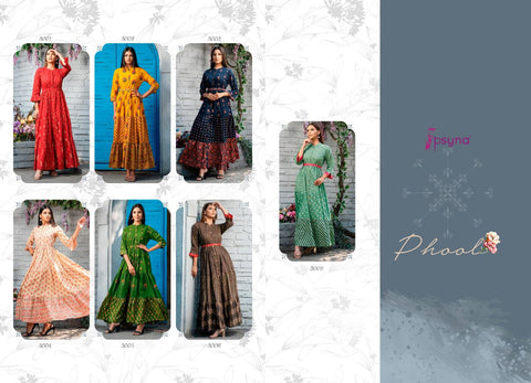 Psyna Presents Phool Vol 3 Cambric Cotton Printed Casual Wear Kurtis Collection