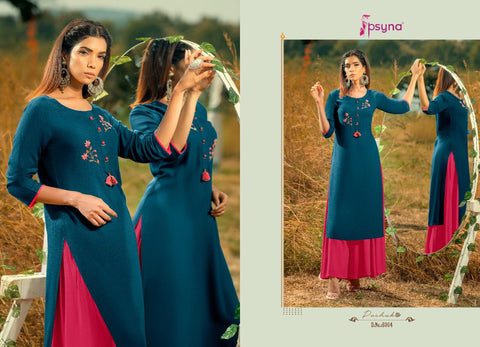 Psyna Launched Poshak Vol 8 Rayon Slub Fancy Designer Kurtis Collections