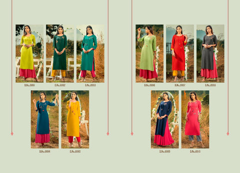 Psyna Launched Poshak Vol 8 Rayon Slub Fancy Designer Kurtis Collections