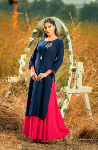Psyna Launched Poshak Vol 8 Rayon Slub Fancy Designer Kurtis Collections