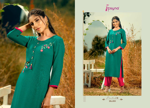 Psyna Launched Poshak Vol 8 Rayon Slub Fancy Designer Kurtis Collections