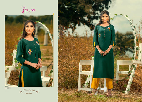 Psyna Launched Poshak Vol 8 Rayon Slub Fancy Designer Kurtis Collections