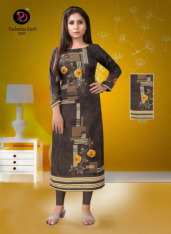 Purvi Designer Presents Pashmina Vol 2 Pure Pashmina Printed Fancy Designer Long Kurtis