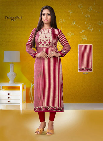 Purvi Designer Presents Pashmina Vol 2 Pure Pashmina Printed Fancy Designer Long Kurtis
